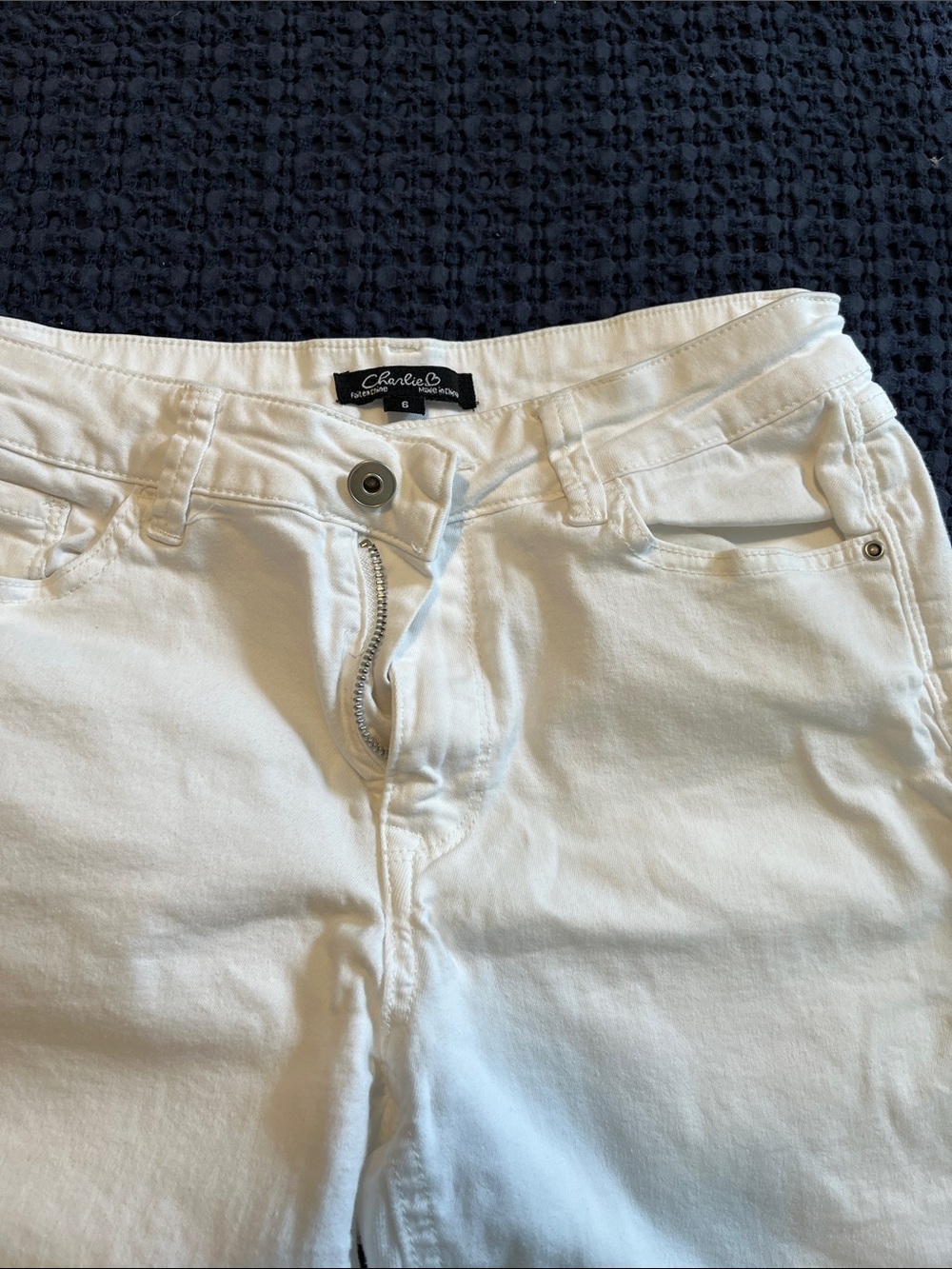 CHARLIE B White High-Rise Women's Jeans